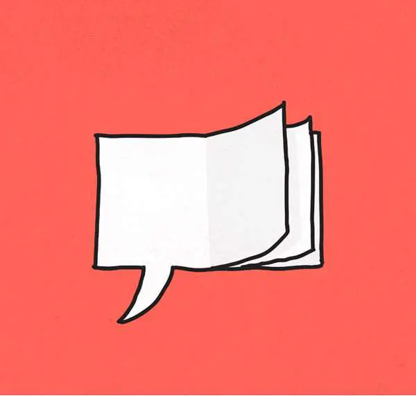 Image of text bubble and book pages