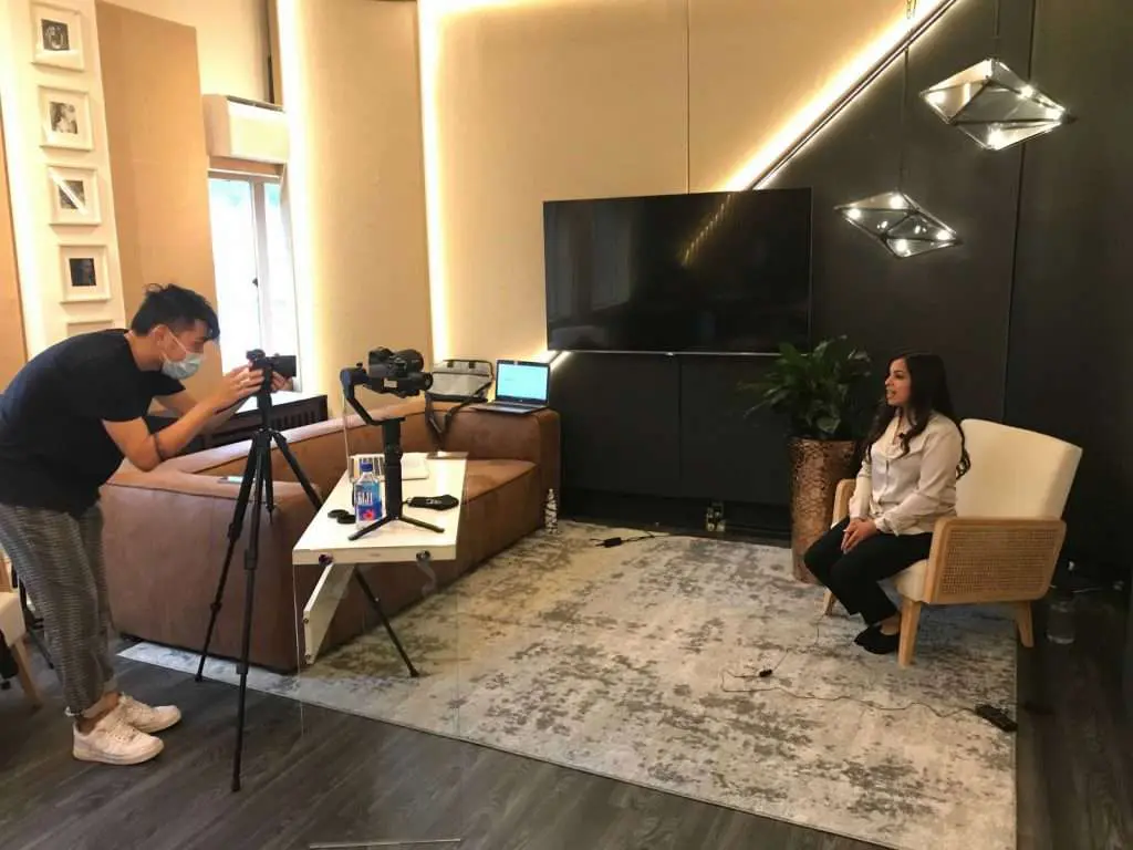 Sheliza being interviewed