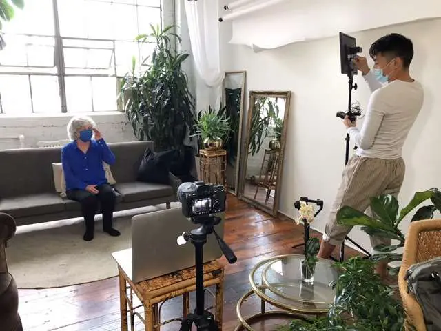 Susanne being interviewed