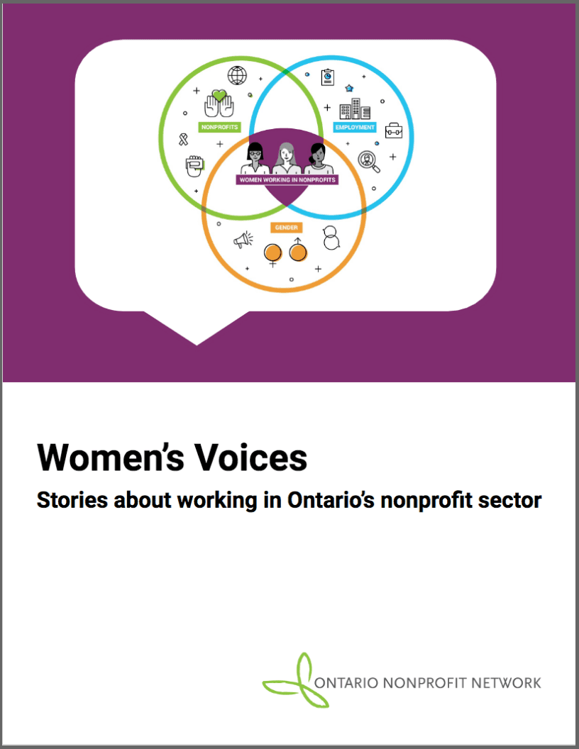 An image depicting the cover of the Women Voices report.