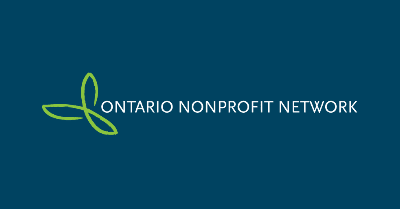 Blue background with Ontario Nonprofit Network logo in the center