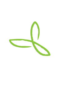 O N N's logo's green trillium on white background